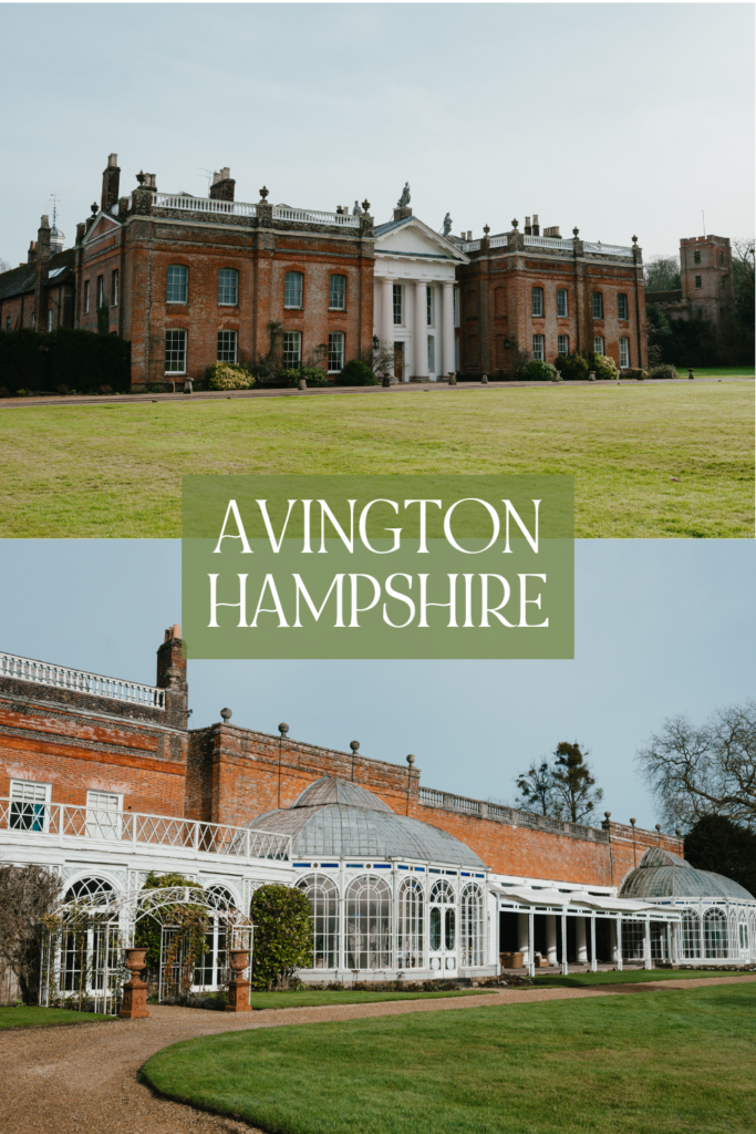Avington Park Hampshire UK wedding venue. Photo of front facade and side facade with two orangeries.