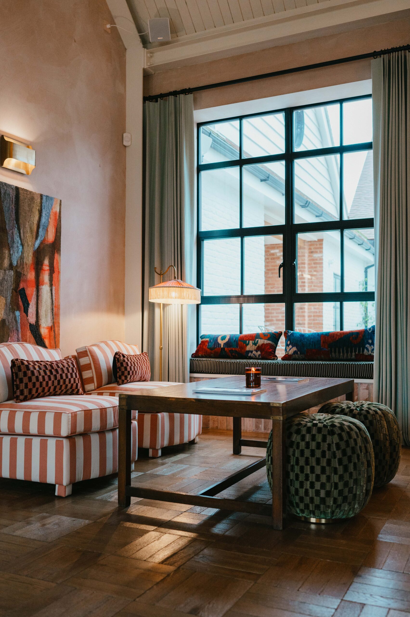 Limekiln's interior featuring art deco architecture and design.