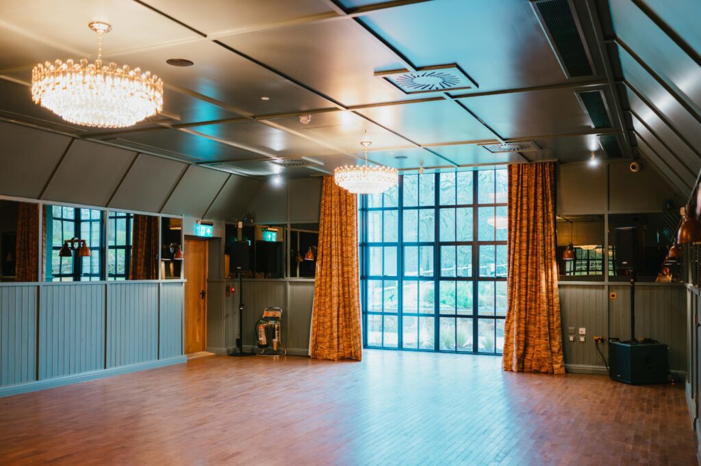 Green Club dance floor at Limekiln, designed for lively celebrations with stylish modern decor.